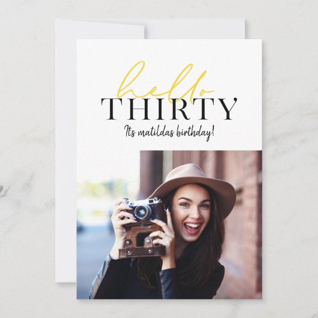 Guión moderno y foto geométrica de 30 años (Anverso)