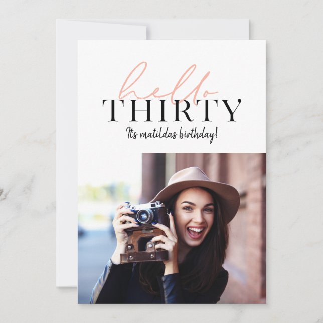 Guión moderno y foto geométrica de 30 años (Anverso)