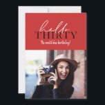 Guión moderno y foto geométrica de 30 años<br><div class="desc">Guión moderno y foto geométrica de 30 años de cumpleaños invitada. Patrón retrovisor geométrico. Se puede cambiar el color.</div>