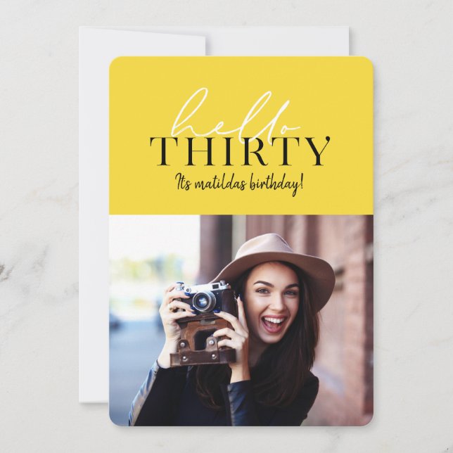 Guión moderno y foto geométrica de 30 años (Anverso)