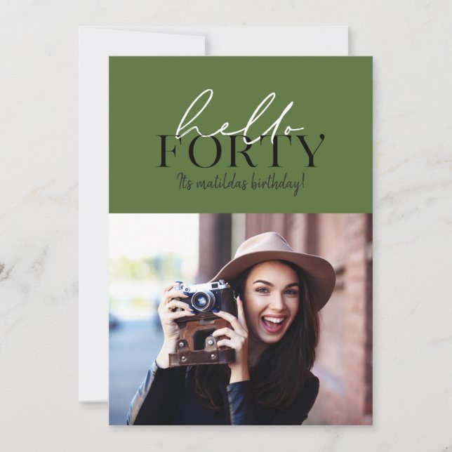 Guión moderno y foto geométrica de 40 años (Anverso)