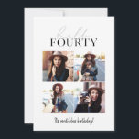 Guión moderno y multifoto geométrica de 40 años<br><div class="desc">Guión moderno y invitación geométrica para fotos de 40 años. Se puede cambiar el color del patrón de retroceso geométrico.</div>