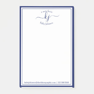 Guión Monograma De La Armada De La Oficina De Nota