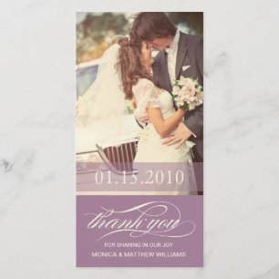 GUIÓN MORADO GRACIAS TARJETA DE Agradecimiento D