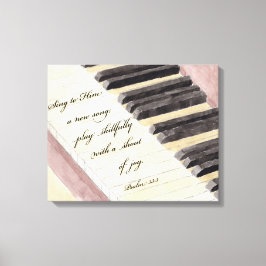 Guión Muro de arte Piano acuarela y versículo de l