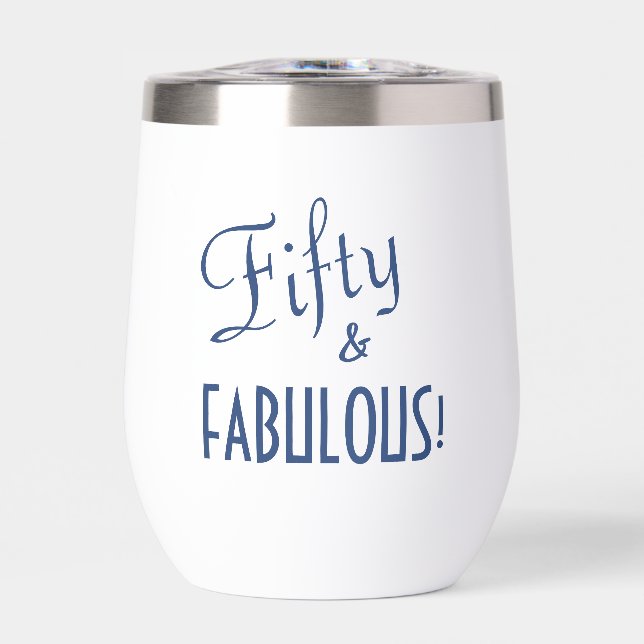 Guión retro Azul 50 y FABULOUS 50 cumpleaños (Frente)