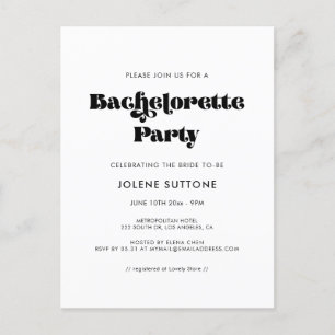 Guión retro vintage Invitación a Bachelorette Part