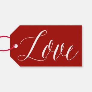 Guión rojo de amor Etiqueta de regalo de caligra