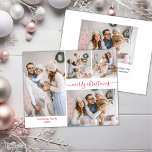 Guión rojo del presupuesto 5 tarjetas de Navidades<br><div class="desc">Presupuestado, Minimalista, elegante caligrafía rojo Script 5 Collage de fotos "Feliz Navidad" Script Holiday Tarjeta delgada en blanco rojo. Esta festividad, simple, caprichosa plantilla de cinco (5) fotos de tarjetas de vacaciones (en la foto delantera y trasera 1 foto) presenta un collage de fotos de la cuadrícula de la bonito...</div>