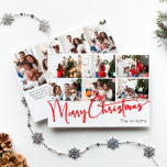 Guión Rojo Feliz Año De Navidad En Reseña 10 Foto<br><div class="desc">Celebre la temporada con este guión rojo Feliz año de Navidad en la revisión de 10 tarjeta de festividad fotográfica con un toque de elegancia. El diseño de la moda se caracteriza por una paleta de colores simple en rojo y blanco que evoca el espíritu acogedor del invierno. Su atractivo...</div>