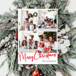 Guión rojo Feliz Navidad Vertical 7 Foto<br><div class="desc">Celebre la temporada con este guión rojo Festividad vertical 7 de navidad Feliz Navidad con un toque de elegancia. El diseño de la moda se caracteriza por una paleta de colores simple en rojo y blanco que evoca el espíritu acogedor del invierno. Su atractivo moderno y único y su redacción...</div>