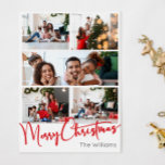 Guión rojo Feliz Navidad Vertical 8 Foto<br><div class="desc">Celebra la temporada con este guión rojo Festividad navideña vertical 8 tarjeta de festividad con un toque de elegancia. El diseño de la moda se caracteriza por una paleta de colores simple en rojo y blanco que evoca el espíritu acogedor del invierno. Su atractivo moderno y único y su redacción...</div>