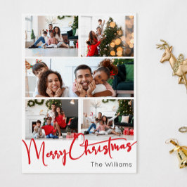 Guión rojo Feliz Navidad Vertical 8 Foto