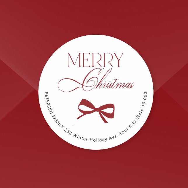 Guión rojo Feliz sello para sobres navideño (Subido por el creador)