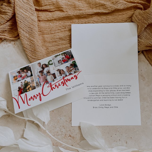 Guión rojo festivo Feliz Navidad doblado 5 Foto (Subido por el creador)