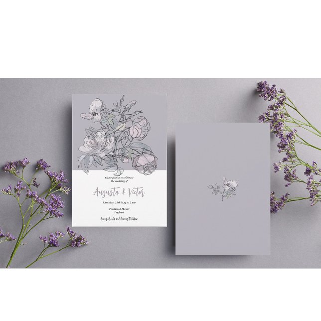 Guión rosa Elegante Invitación a la boda (Subido por el creador)