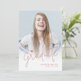 Guión rosa moderno 4 Invitación de graduación de f