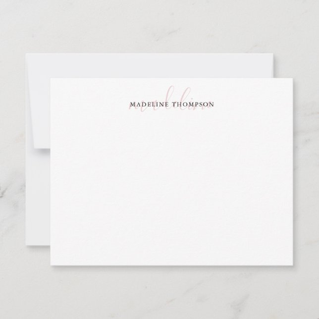 Guión rosa pálido con tarjeta de notas de texto su (Anverso)