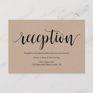 Guión rústico, negro kraft, recepción de bodas
