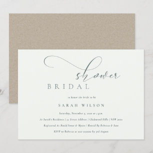 Guión simple Invitación a ducha de novia blanca ne