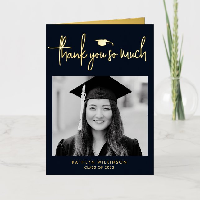 Guión simple moderno de agradecimiento de graduaci (Anverso)