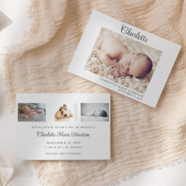 Guión simple Nombre del bebé Foto Anuncio de nacim