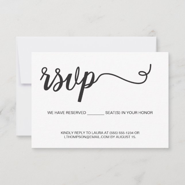 Guión simple RSVP Partida de cumpleaños reservada (Anverso)
