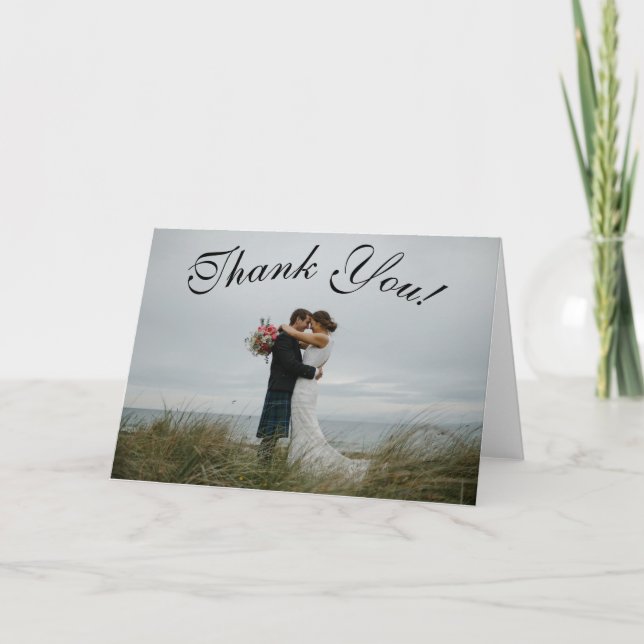 Guión simple - Tarjeta de agradecimiento al boda e (Anverso)