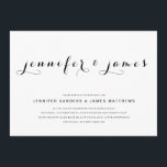 Guión simple y elegante | Invitación a la boda mod<br><div class="desc">Para las parejas que desean un diseño de invitación a la boda sencillo pero elegante. Elke Clarke © El diseño presenta los nombres de novias y novios en un elegante tipo de letra. Se muestra en blanco y negro pero se puede personalizar a los colores bodas para el texto y...</div>