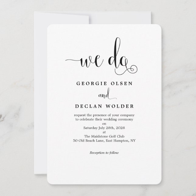 Guión Sólo Hacemos Invitación de Boda de Caligrafí (Anverso)
