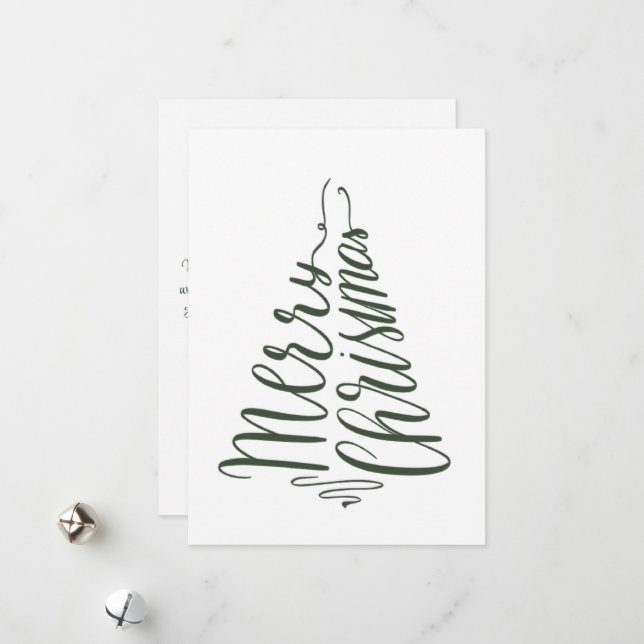 Guión verde de verde de navidad minimalista modern (Anverso/Reverso In Situ)