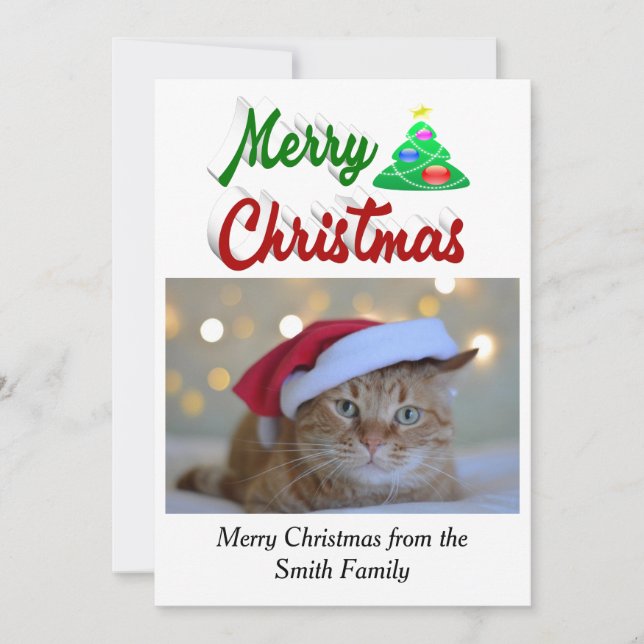 Guión verde rojo de la foto del árbol de navidad (Anverso)