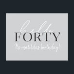 Guión y invitación geométrica a los 40 años<br><div class="desc">Guión moderno y invitación geométrica de cuarenta años. Patrón de fondo geométrico moderno. Parte de una colección. Se puede cambiar el color.</div>