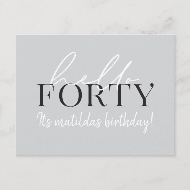 Guión y invitación geométrica a los 40 años (Anverso)