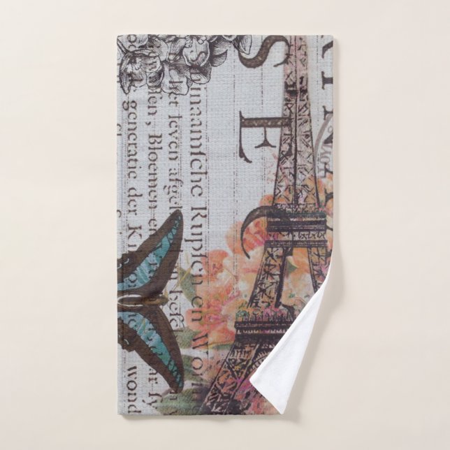 guiones de periódicos antiguos Torre de los eiffel (Toalla de mano)
