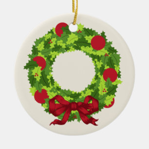 Guirnalda con el ornamento rojo del navidad del