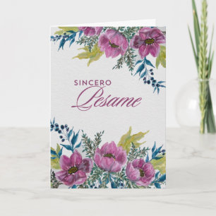 Guirnalda de Anémonas Rosas Tarjeta de Condolencia