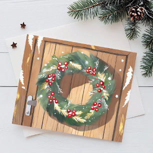 Guirnalda de bayas de Navidad   Alegre rústico acu