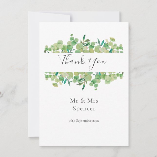 Guirnalda de eucalipto de agradecimiento de boda (Anverso)