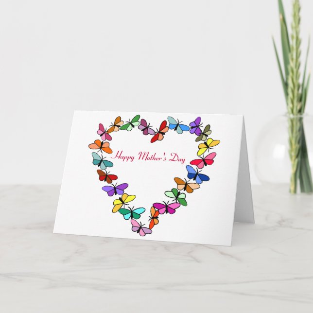Guirnalda de la mariposa, tarjeta feliz del día de (Anverso)