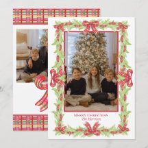 Guirnalda de lazo de cuadros de Navidad en acuarel