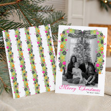 Guirnalda de Navidad brillante Preppy de acuarela 