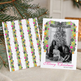 Guirnalda de Navidad brillante Preppy de acuarela 