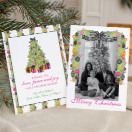 Guirnalda de Navidad brillante Preppy de acuarela 