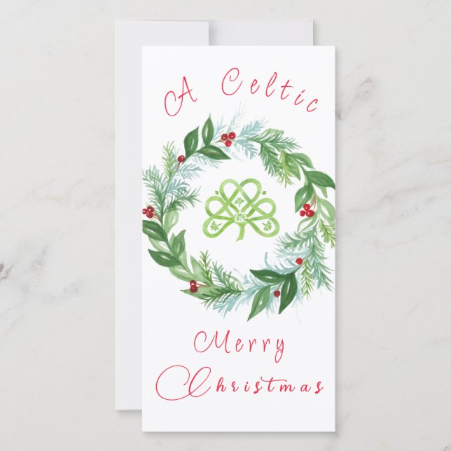 Guirnalda de Navidad celta con acuarela PERSONALIZ (Anverso)