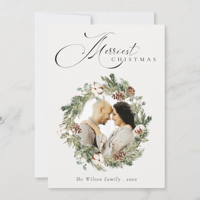 Guirnalda de Navidad de piña de algodón rústico (Anverso)