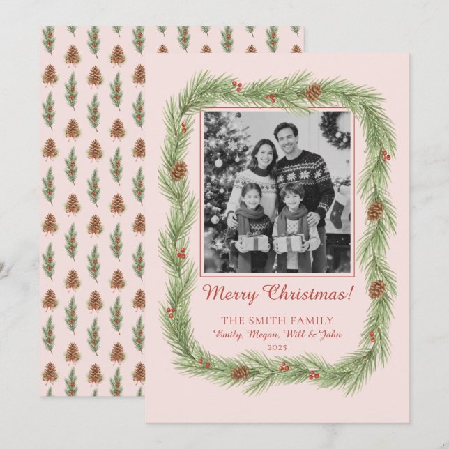 Guirnalda de Navidad Grandmillennial y Foto de Piñ (Anverso / Reverso)