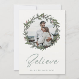 Guirnalda de Navidad verde grisáceo foto Believe