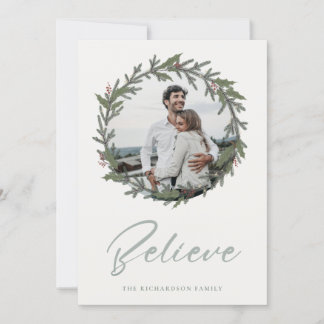 Guirnalda de Navidad verde grisáceo foto Believe