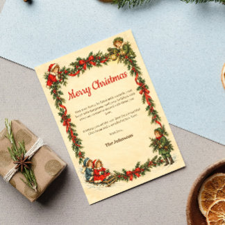 Guirnalda de Navidad Vintage Niños Verdor Acebo